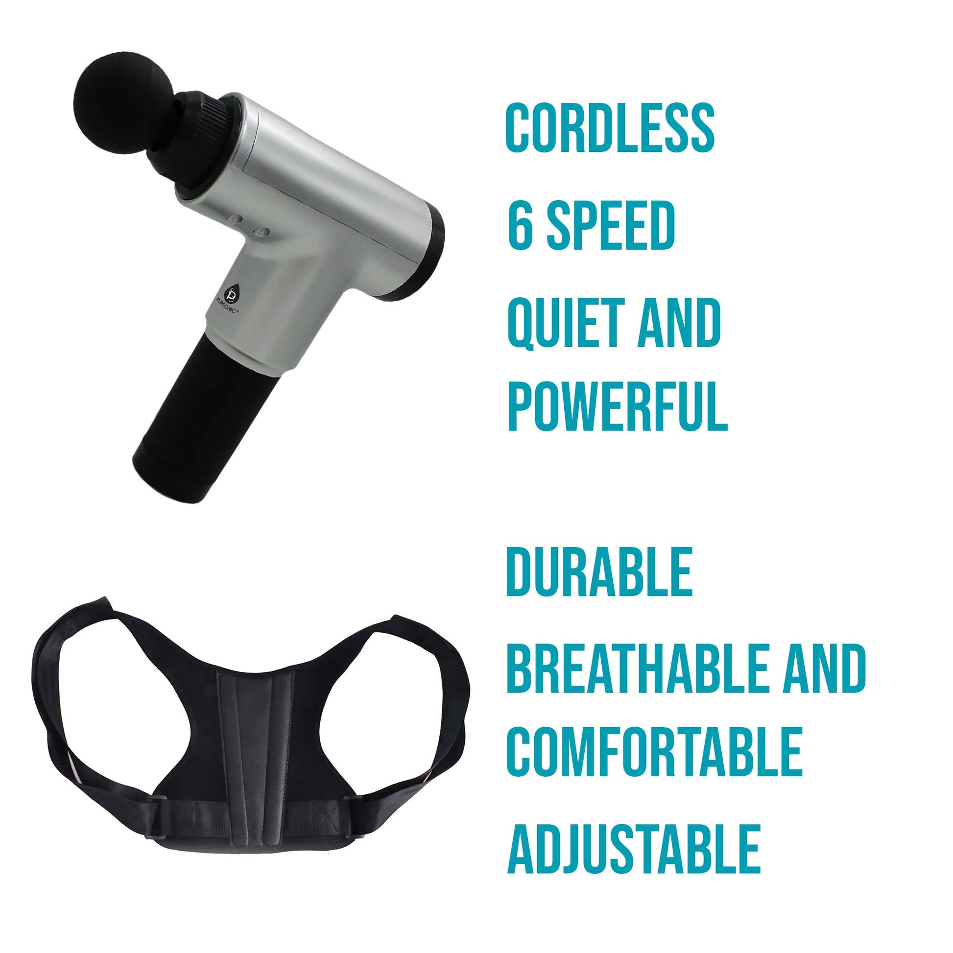Adjustable Posture Corrector & Professional Massage Gun-1